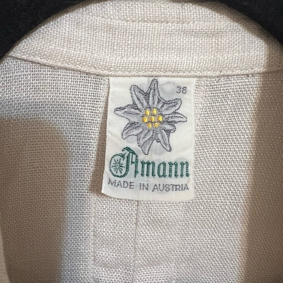 Amann MADE IN AUSTRIA 100% Linen With Artistic Metal details Top Lagenlook 38 - Picture 6 of 12